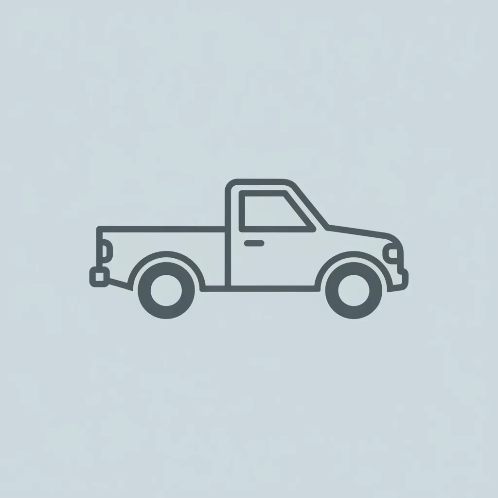 A minimalist graphic depicting a single vehicle highlight how current pickup electric trucks remain a niche segment.